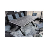 Hectarul - Masa de dining gri cu aspect de stejar Wild 160 cm Invicta, picioare in X